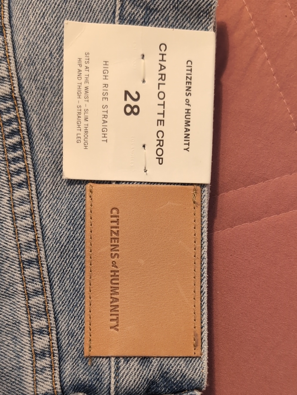 Citizens of Humanity Charlotte Crop High-Rise Straight Jeans โ Light Blue NWT - Picture 2 of 11